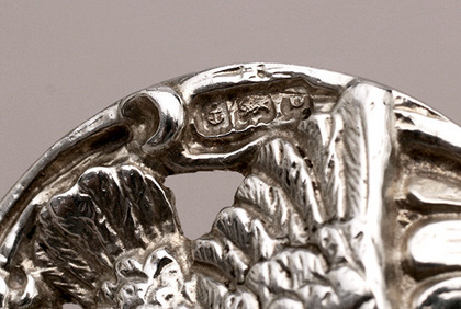 Art Nouveau Silver Cast Buttons (Set of 6) - Kingfisher